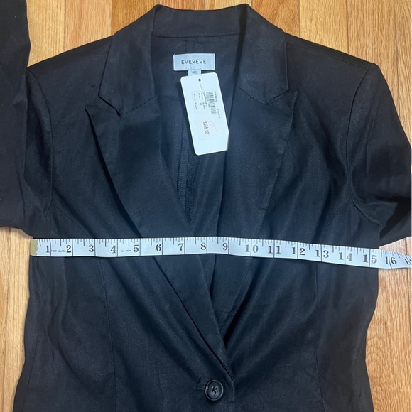 NWT Evereve Brandi Blazer Jacket. Black linen blend. Womens XS. - Picture 10 of 14